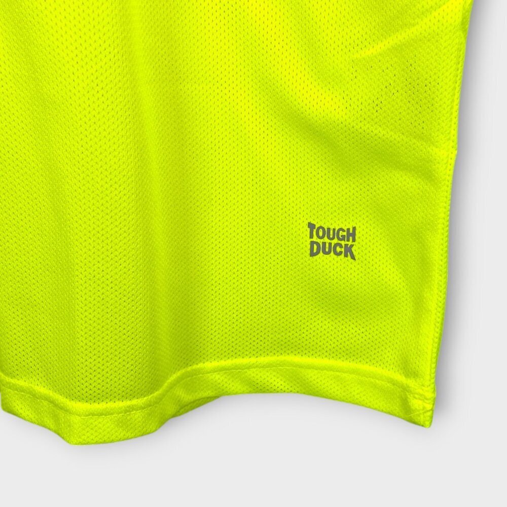 🦜 Two NEW Tough Duck Safety T-Shirts High Visibility Yellow Men's LARGE - Picture 4 of 11